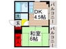 レジデンスケンビ 1DKの間取り