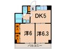 ザ３・４・４ビル 2DKの間取り