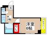 ベルカルフール 1Kの間取り