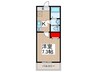 コスモアルカディア3 1Kの間取り
