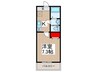コスモアルカディア3 1Kの間取り