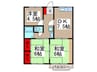 ハンリ－ラ入間 3DKの間取り