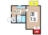 メリ－ハイツ 1Kの間取り