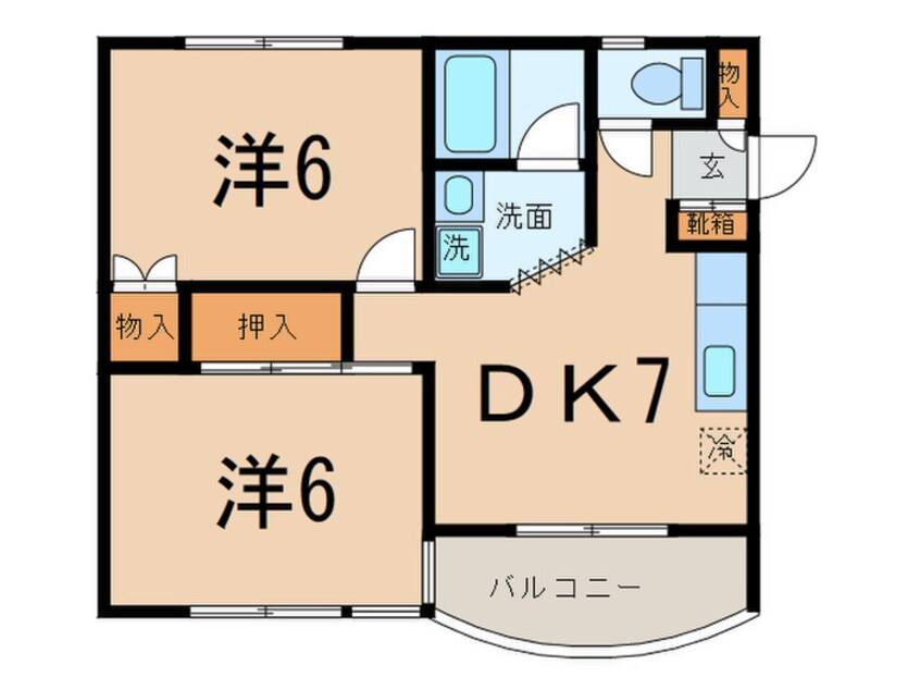 間取図 フラット穂留寿