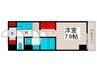 スアヴィス谷在家 1Kの間取り