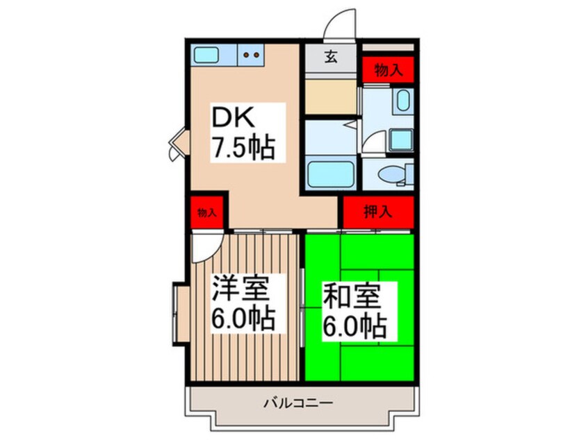 間取図 メルべーユ 三芳野