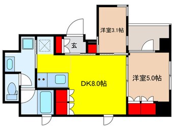 間取図 ｻﾞ･ﾗｲｵﾝｽﾞﾌｫｰｼｱ八丁堀