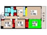 サニーフォレスト藤原弐番館 3LDKの間取り