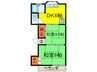 第六三上コ－ポ 2DKの間取り