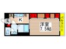リブリ・プランドールNARITA 1Kの間取り