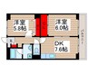 ヤツキマンション 2DKの間取り