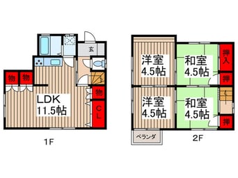 間取図 奥田様方貸家