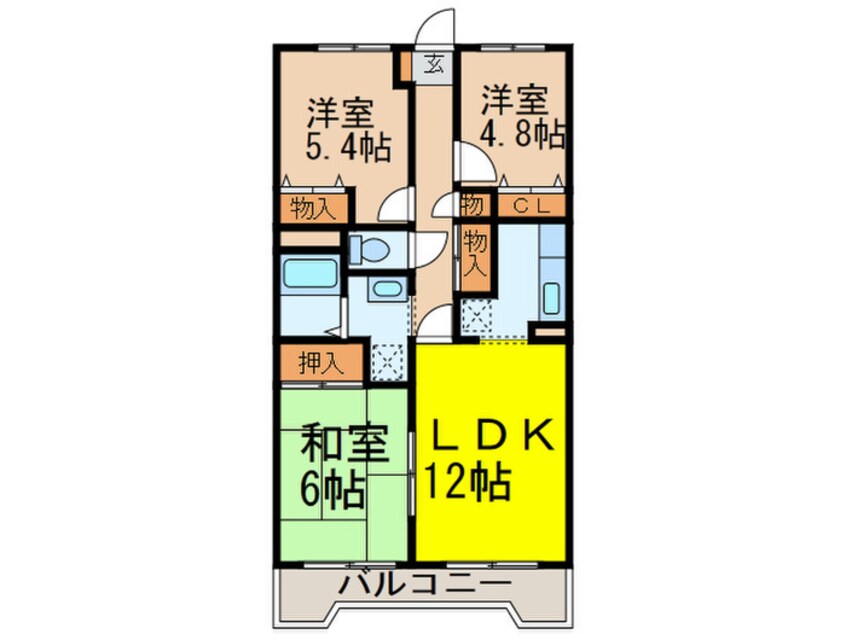 間取図 サニ－コ－トＭ＆Ｋ