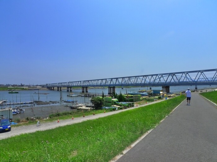 河川敷(公園)まで780m Ｎクレール