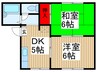 アップルハウス 2DKの間取り