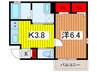 ルチア東風 1Kの間取り