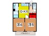 アークアムール弐番館 2DKの間取り