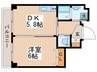 グレース桃井 1DKの間取り