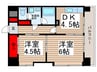 西川口朝日マンション 2DKの間取り
