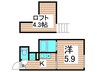 ル・レーヴ亀有 1Kの間取り