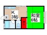 コーポつくしが丘 1Kの間取り