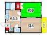 フロ－ラ多摩 2Kの間取り