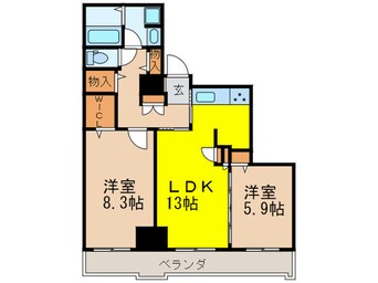 間取図 トルナーレ日本橋浜町（38階）