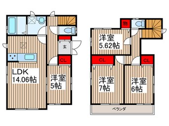 間取図 一ノ割2丁目貸家