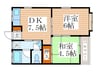 セイセンハイツ Ⅱ 2DKの間取り