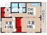 ジュネパレス松戸　第７６ 2DKの間取り