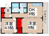 ジュネパレス松戸　第７６ 2DKの間取り