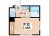 フォンテーヌ 1Kの間取り
