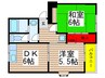 タウンコートダイキ 2DKの間取り