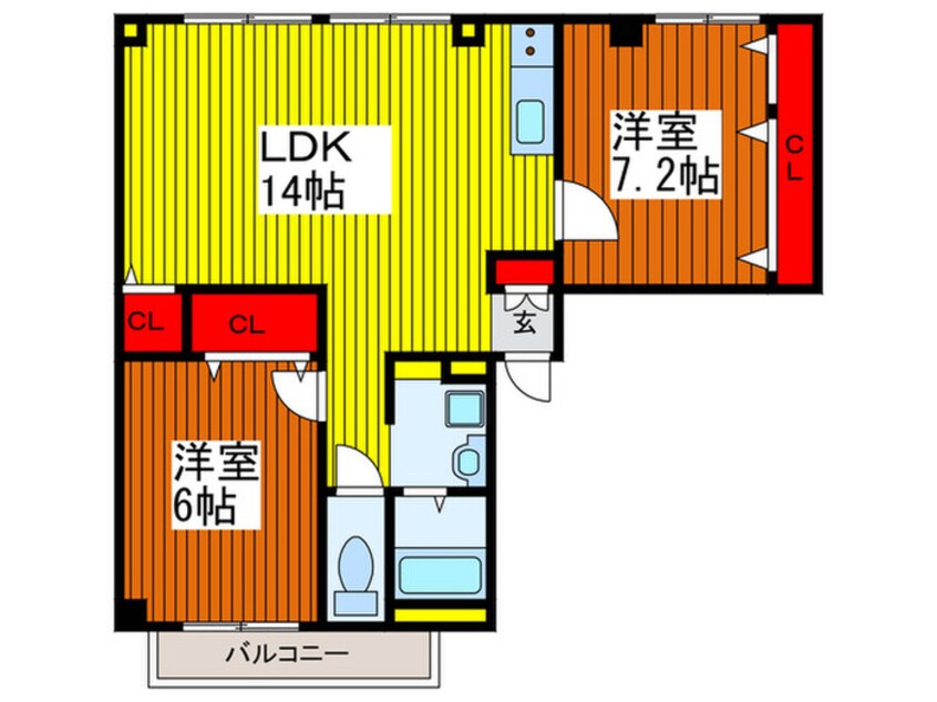 間取図 タケノヤハイツ原町