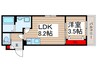 レオーネ新松戸 1LDKの間取り