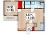 リーブルファイン足立区西新井 1LDKの間取り
