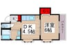 コ－ポアサカ谷在家第一 1DKの間取り