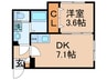ソフィーナ金町 1DKの間取り