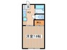 リバティハウスＣ 1Kの間取り