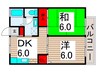 サニーガーデン 2DKの間取り