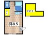 エヴァート保土ヶ谷 1Rの間取り