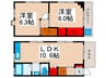 堀江６丁目住宅 2LDKの間取り