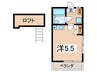 上白根ハイム（１号棟） 1Rの間取り