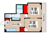 サンライズみつはし 2DKの間取り