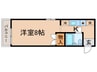 天野マンション 1Rの間取り