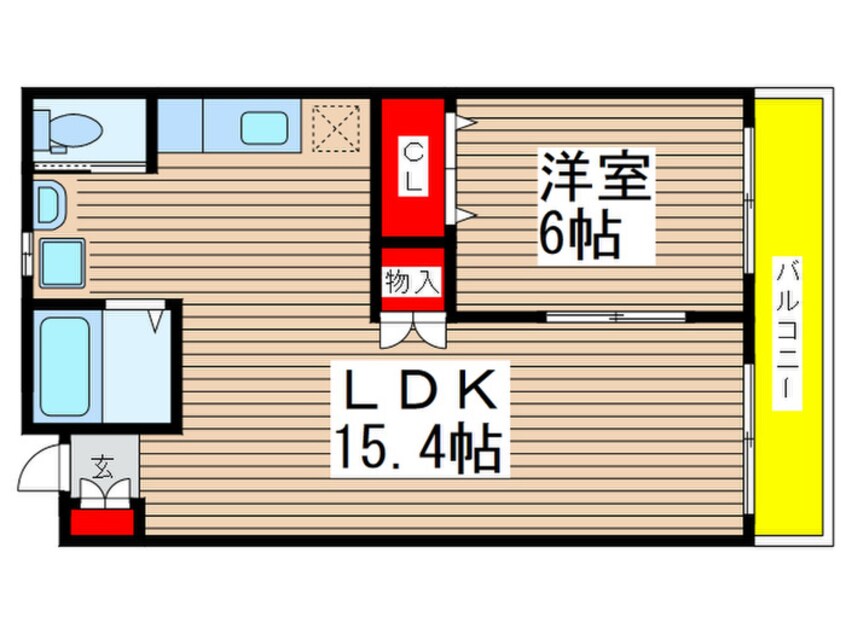 間取図 シ－ダ－ヒルズ都賀