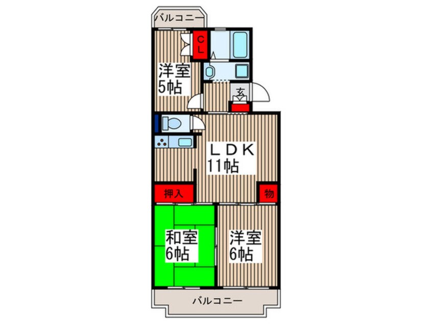 間取図 グリーンビレッジ武蔵野