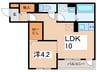 リヴェールハイツ 1LDKの間取り