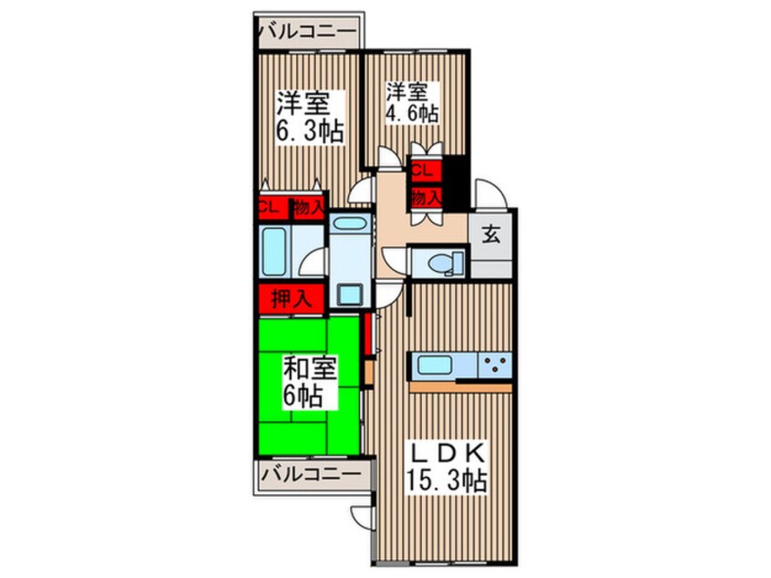 間取図 プレステージ北浦和