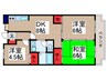 フレンドリー春大路 3DKの間取り